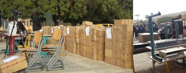 En vue de poursuivre l'aménagement et le développement de l'école, les livres et mobiliers scolaires sont arrivés à bon port grâce à l'intervention combinée de l'association SESAME de Méru (60) qui a pris en charge le transport jusqu'à Dakar puis de NORD SUD jusqu'à Karantaba et Soumacounda.
Merci à tous pour ces dons, tellement précieux pour la scolarisation des enfants.